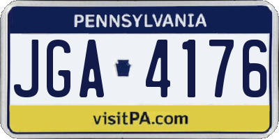 PA license plate JGA4176