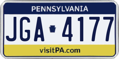 PA license plate JGA4177