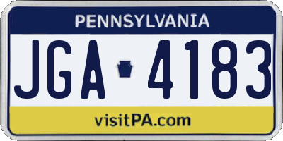 PA license plate JGA4183