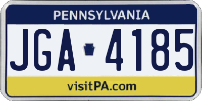 PA license plate JGA4185