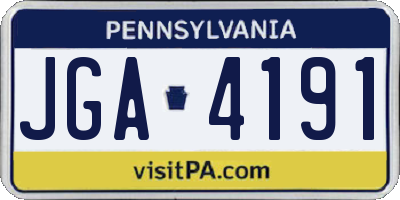 PA license plate JGA4191