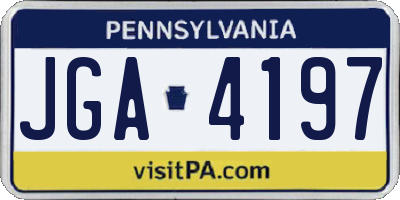 PA license plate JGA4197
