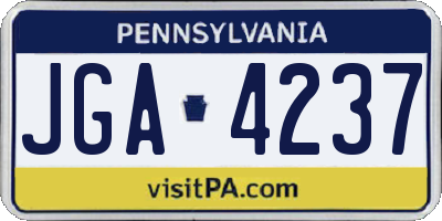 PA license plate JGA4237