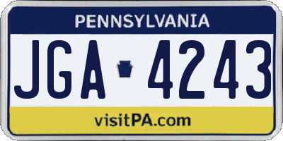 PA license plate JGA4243