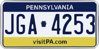 PA license plate JGA4253