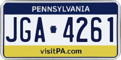 PA license plate JGA4261
