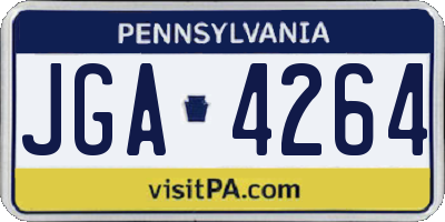 PA license plate JGA4264