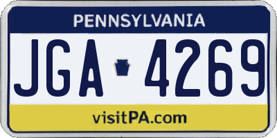PA license plate JGA4269