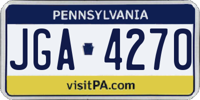 PA license plate JGA4270