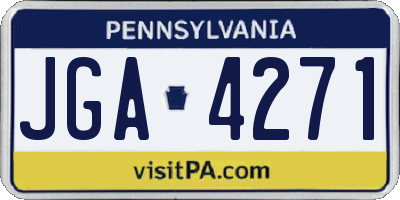 PA license plate JGA4271