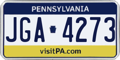 PA license plate JGA4273
