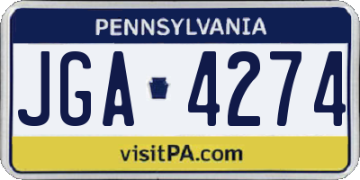 PA license plate JGA4274
