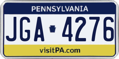 PA license plate JGA4276