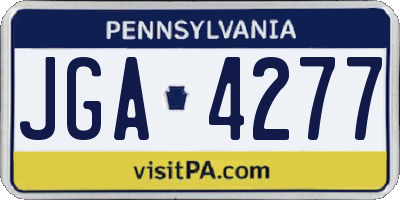 PA license plate JGA4277