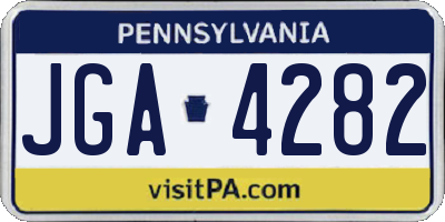 PA license plate JGA4282