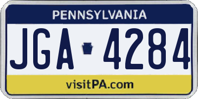 PA license plate JGA4284