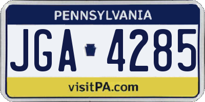 PA license plate JGA4285