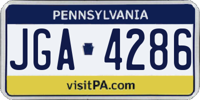 PA license plate JGA4286
