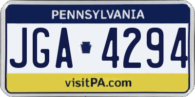 PA license plate JGA4294
