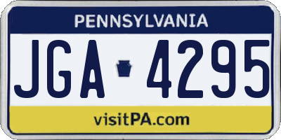 PA license plate JGA4295
