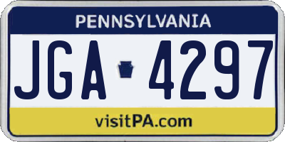 PA license plate JGA4297