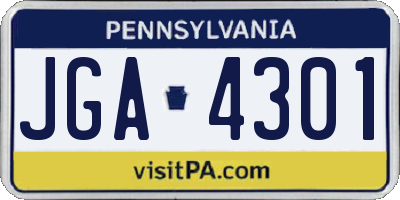 PA license plate JGA4301