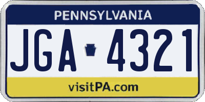 PA license plate JGA4321