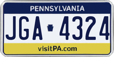 PA license plate JGA4324