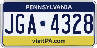 PA license plate JGA4328