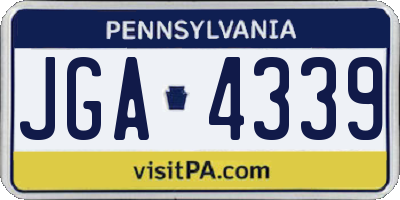 PA license plate JGA4339