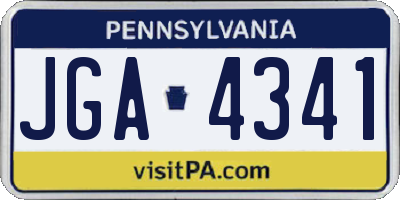 PA license plate JGA4341