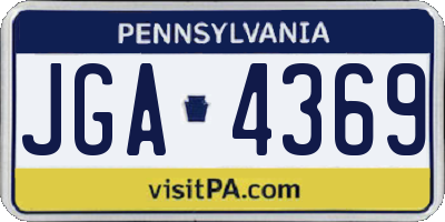 PA license plate JGA4369