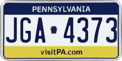 PA license plate JGA4373