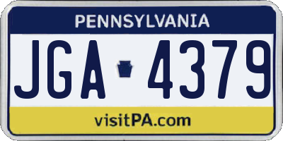 PA license plate JGA4379
