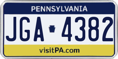 PA license plate JGA4382