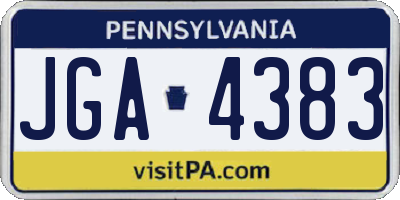 PA license plate JGA4383