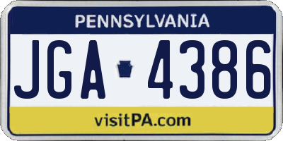 PA license plate JGA4386