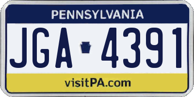 PA license plate JGA4391