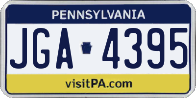 PA license plate JGA4395