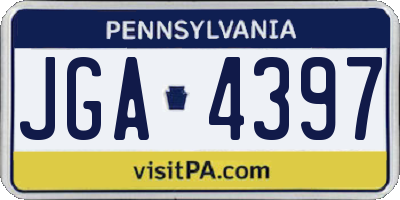 PA license plate JGA4397