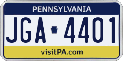 PA license plate JGA4401