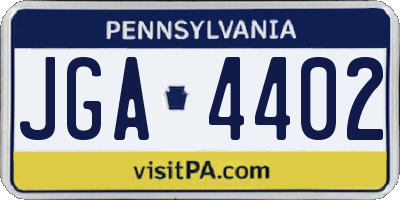 PA license plate JGA4402