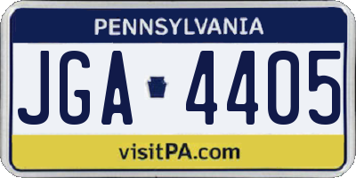 PA license plate JGA4405