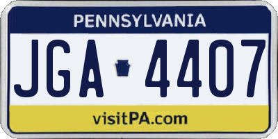 PA license plate JGA4407