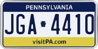 PA license plate JGA4410