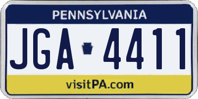PA license plate JGA4411