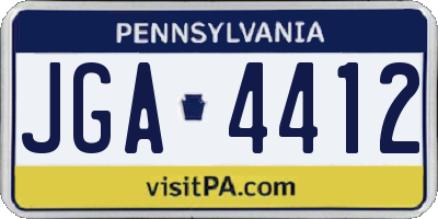 PA license plate JGA4412