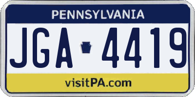 PA license plate JGA4419