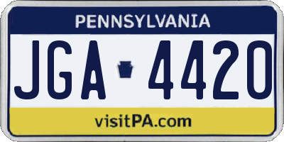 PA license plate JGA4420