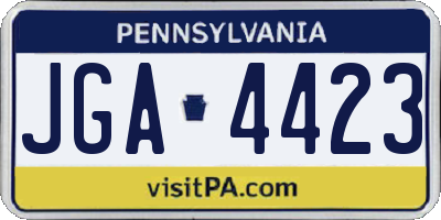 PA license plate JGA4423
